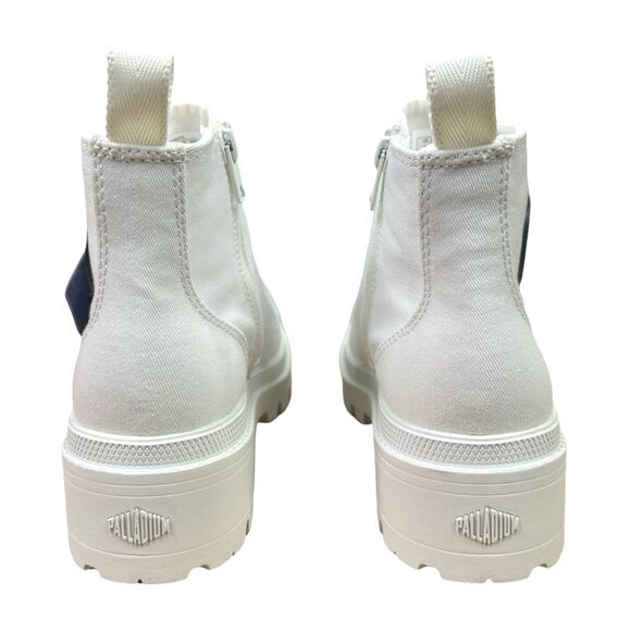 Palladium Pallabase Twill Round Toe Lace-Up Boots - Size 8 - Star White - Picture 5 of 12